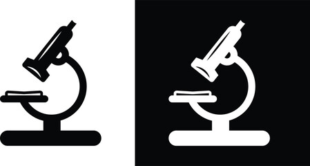 
Collection of simple microscope vector icons. Laboratory practice icon. Collection of icons in different styles on black and white background. Vector Illustration