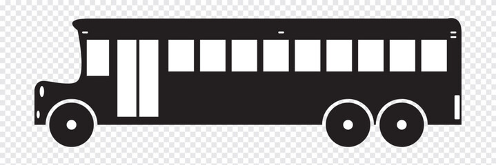 Side Bus icon. Public transport symbol. Automobile Side view. illustration isolated on white. eps 10.