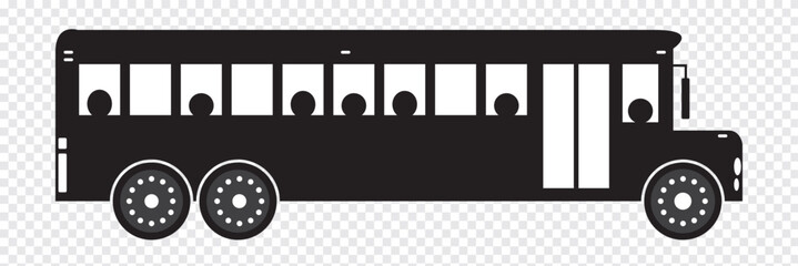 Side Bus icon. Public transport symbol. Automobile Side view. illustration isolated on white. eps 10.