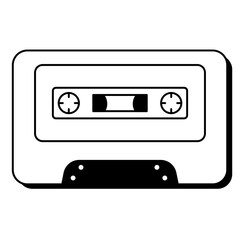 Fototapeta premium Cassette Tape Retro Doodle. vector illustration 