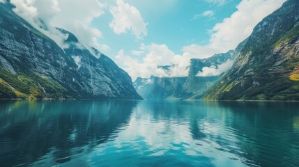 Stunning Fjord Landscape with Majestic Mountains