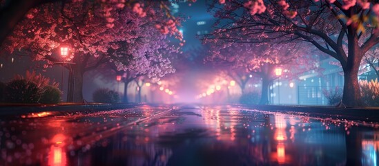 Fototapeta premium Cherry Blossom Rain