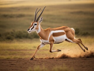 Female gazelle running outdoor
