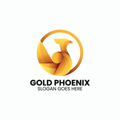 Vector Logo Illustration Phoenix Gradient Colorful Style