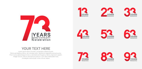 anniversary logotype style with red and black color can be use for company celebration event