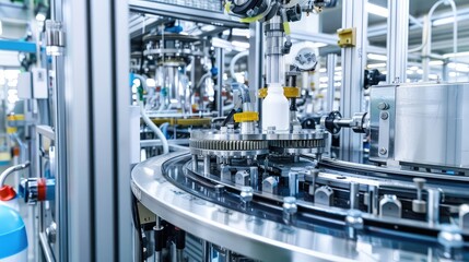 Modern Automated Manufacturing Line in Industrial Facility