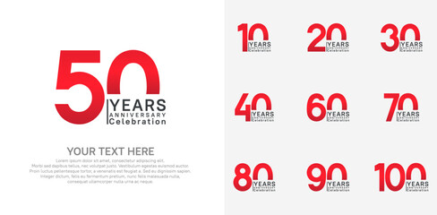 anniversary logotype style with red and black color can be use for company celebration event