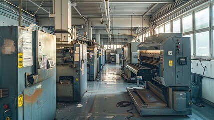 Obraz premium High-Tech Industrial Printing Factory Interior
