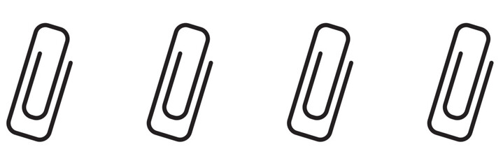 Clip Attachment Icon Set. Paper Clip for Documents Vector Symbol. Paperclip Design.