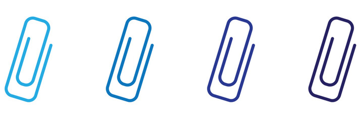 Clip Attachment Icon Set. Paper Clip for Documents Vector Symbol. Paperclip Design.