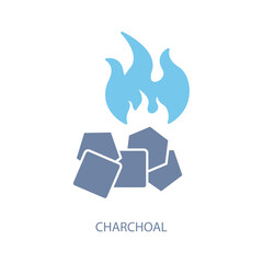 charcoal concept line icon. Simple element illustration.charcoal concept outline symbol design.