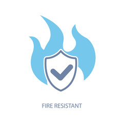 Fototapeta premium fire resistant concept line icon. Simple element illustration.fire resistant concept outline symbol design.