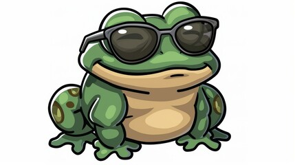 Obraz premium Vibrant cartoon toad sporting funky sunglasses, perfect for a playful vibe and eyecatching designs. Ideal for fun projects