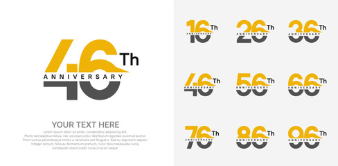 anniversary set logo style with yellow and black color for company celebration moment