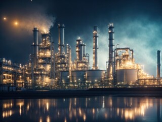 Obraz premium Future factory plant and energy industry