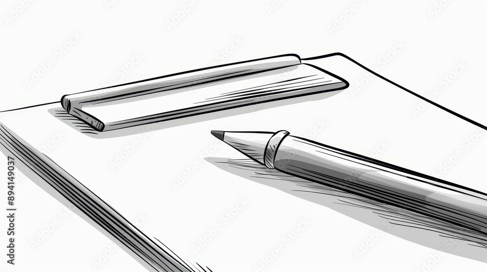 Poster a simple line drawing of a clipboard with a todo list, perfect for showcasing test preparation and e