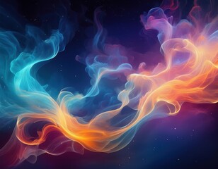 Elegant Abstract Smoke Art: Organic Shapes and Mysterious Trails