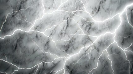Naklejka premium A powerful digital portrayal of an electric storm, featuring intense lightning strikes against a white backdrop.