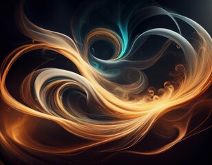 Obraz premium Elegant Abstract Smoke Art: Organic Shapes and Mysterious Trails