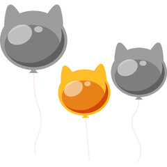 Cat Balloon Illustration