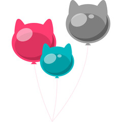 Cat Balloon Illustration
