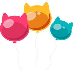 Cat Balloon Illustration