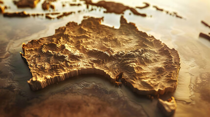3D Map of Australia: Detailed Topography