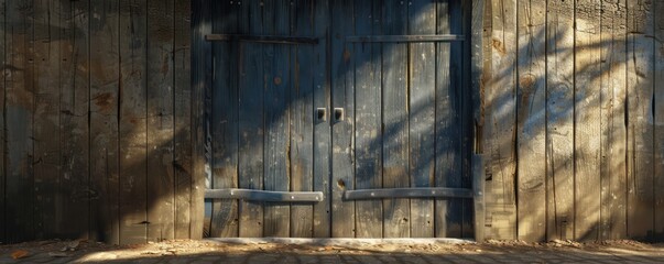 Distressed Wooden Door with Shadowed Textures, Rustic, Vintage, Weathered, Farmhouse, Countryside, Aged, Natural, Shabby Chic, Antique, Old, Barn Door, Wood Grain, Rustic Door, Farmhouse Style