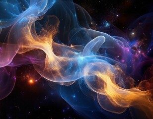 Obraz premium Elegant Abstract Smoke Art: Organic Shapes and Mysterious Trails