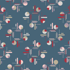 Textile motif seamless pattern. Abstract line shape geometric motif pattern continuous background. Man shirt all over print block. Vector illustration