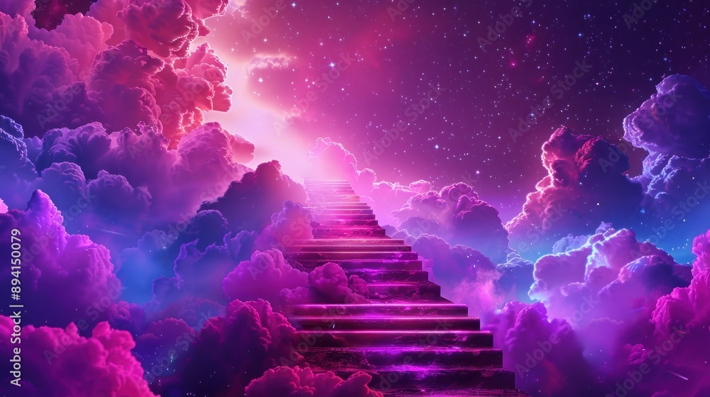 Canvas Prints Stairway to Heaven in a Dreamy Sky