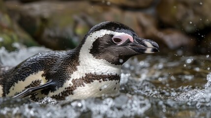Humboldt Penguin Swimming in the Water