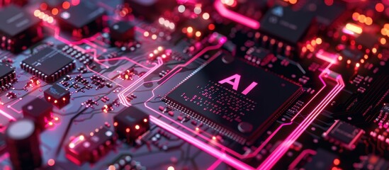 Obraz premium Artificial Intelligence Chip Closeup