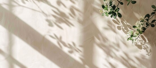 Sunlight and Shadows on a Wall with Flowers