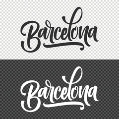 barcelona lettering clipart template design