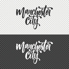 manchester city lettering clipart template design