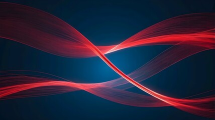 Naklejka premium Abstract red light trail on blue background