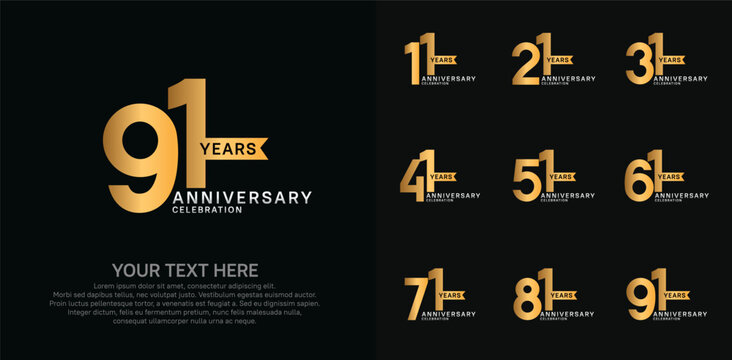 anniversary set, golden and silver color with ribbon for celebration event