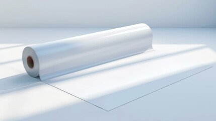 Showcase your design with this glossy blank A3 rolled paper mockup, perfect for advertising and promotion.