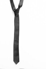 black necktie isolated on white background, father day concept and business style