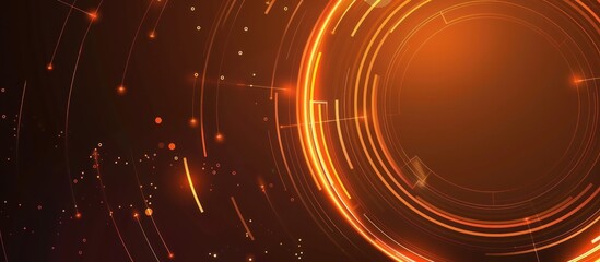 Abstract Orange Glowing Circle Background