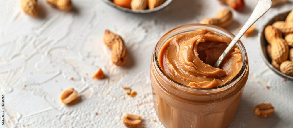 Sticker Peanut Butter in a Jar with Peanuts