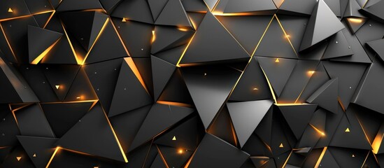 Abstract Black and Gold Triangles