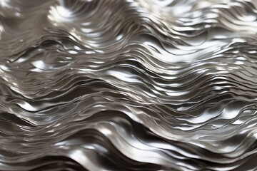 Digital abstract of silver waves flow creating interesting and dynamic backgrounds