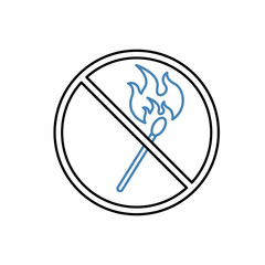 no fire concept line icon. Simple element illustration.no fire concept outline symbol design.