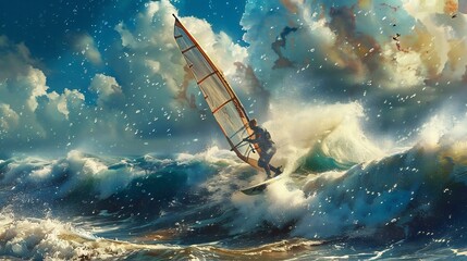 Windsurfing Through a Stormy Sea
