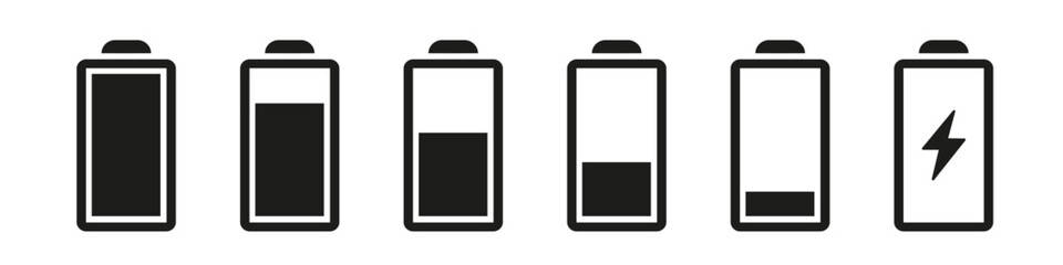 Battery icon. Battery level vector.