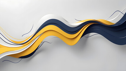 A  modern Abstract white yellow blue darker color  background luxury wave having empty space for text, banner, poster backdrop design