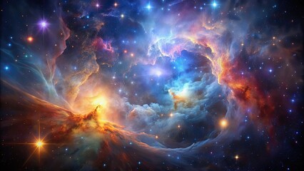 Obraz premium Cosmic nebula and star formations in deep space , galaxy, universe, astronomy, celestial, cosmic, nebula, space
