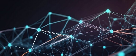A visually striking abstract representation of interconnected nodes and lines, symbolizing technology and digital networks